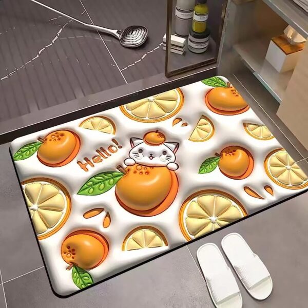 Non-Slip Bathroom Mat with 3D Versual Pretty Pattern Print