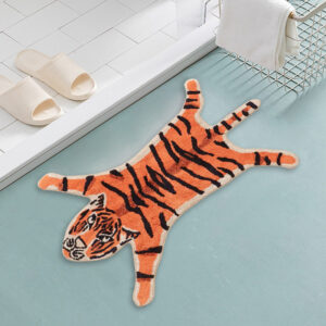 Soft Flocking Bath Mat with Special Tiger Shape Cutting