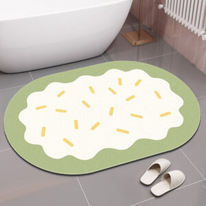 Oval Diatomite Bath Mat Anti-Slip with Custom Print